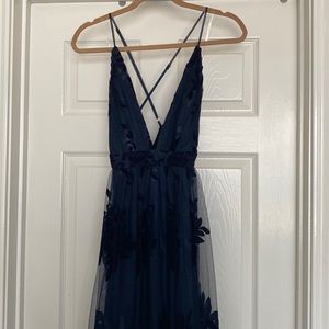 Occasion navy blue, elegant maxi dress NWT